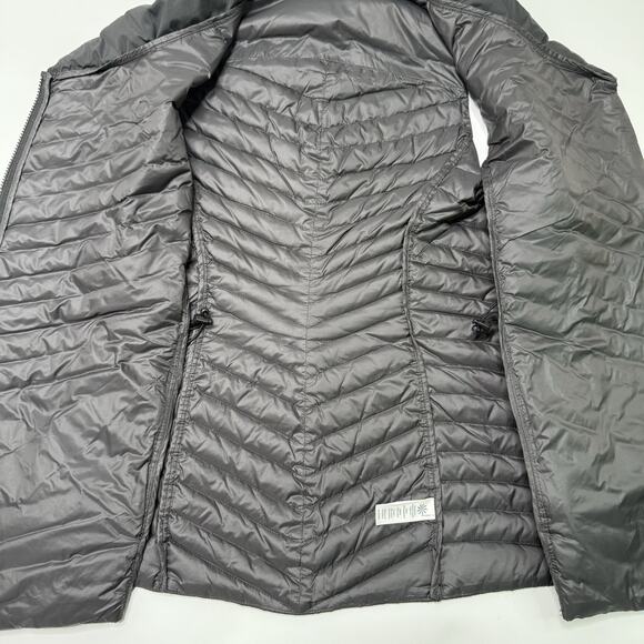 Athleta Puffer Vest So Down Asymmertrical Black Medium Down Feathers Full-Zip - Picture 8 of 14